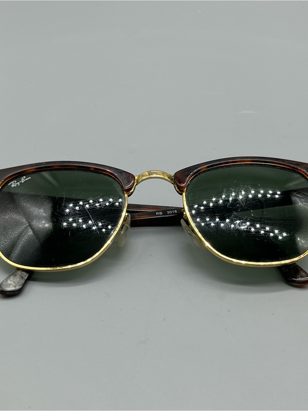 Ray-Ban Clubmaster Tortoise Gold Sunglasses - RB3016 W0366 49-21-140 Frames